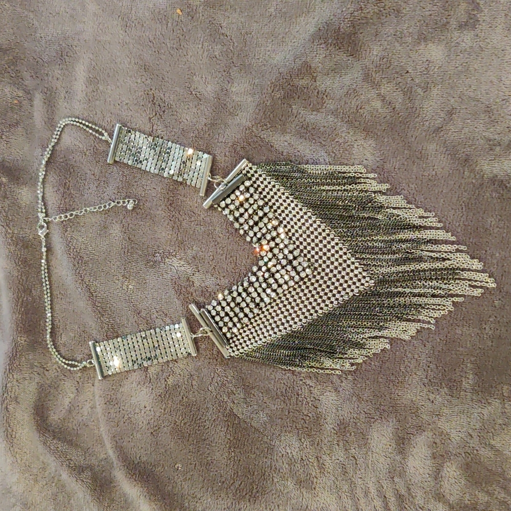 Bebe fringe necklace